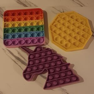 Unicorn and Rainbow Pop It Fidget Toy Set